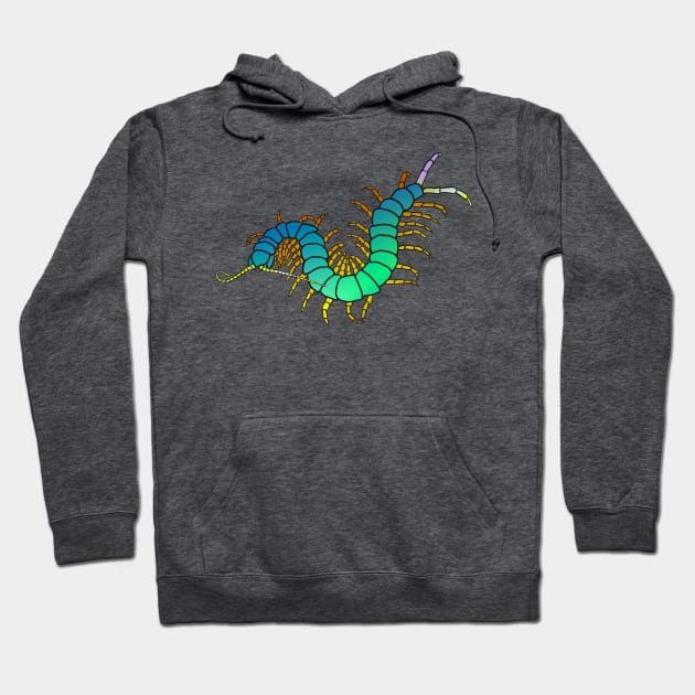 Sea-Green Centipede Hoodie by techno-mantis